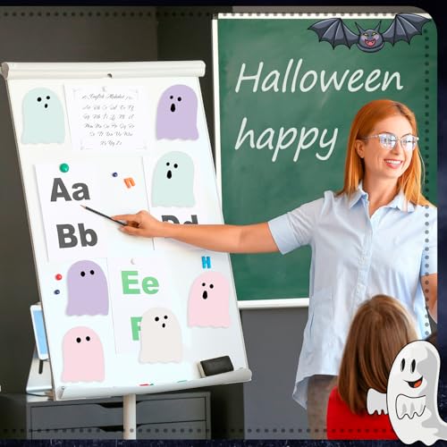 Zhanmai 1200 Pcs Halloween Ghost Sticky Notes Self-Adhesive Halloween Cute Note Pads Removable Ghost Memo Notes for School Office Home Students Teachers Present - style: Halloween