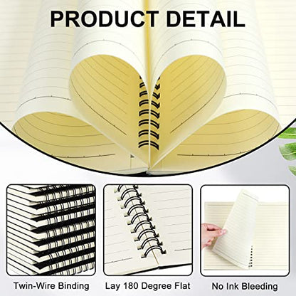 Yahenda 108 Pcs Spiral Notebooks Bulk, A5 8.3 x 5.5 Inch College Ruled Lined Notebooks, 100 Pages Soft Cover Journals for Students Classroom Office Back to School Supplies (Black) - color: Black