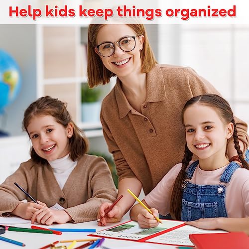 Henoyso 48 Pcs Plastic Take Home Folders with 2 Pockets Parent Teacher Classroom Communication Homework Folder for Students Parent Teacher Connector(Red) - color: Red
