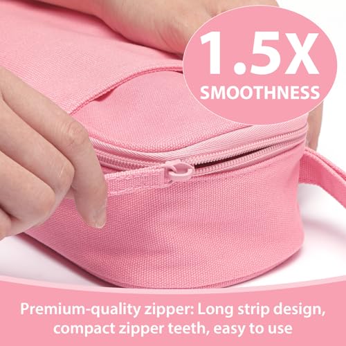 SPACEMATE Pencil Case Pouch Box Bag School Supplies Girls Boys Kids, Cute Preppy Stuff Large Big Capacity Aesthetic Pen Organizer, Back to College Stationary, Rosy Pink, Heavy Duty Canvas, 1800ml - color: Rosy Pink