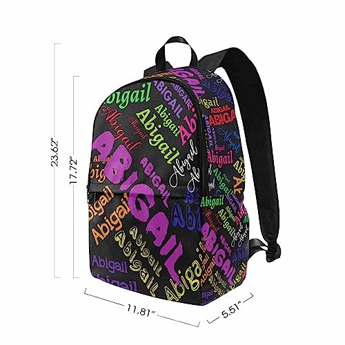 MyPupSocks Custom Name Backpack Bag for Boys Girls, Personalized Text Schoolbag Casual Backpack Customized Bookbag for Kids Unisex Back School Camping Travel - color: Multi 00