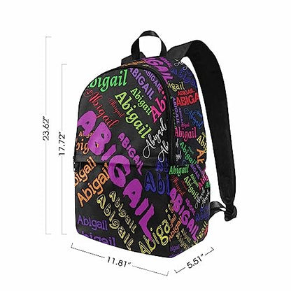 MyPupSocks Custom Name Backpack Bag for Boys Girls, Personalized Text Schoolbag Casual Backpack Customized Bookbag for Kids Unisex Back School Camping Travel - color: Multi 00