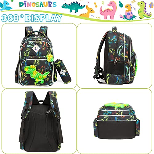 Backpack for Girls Elementary Preschool Kids Lunch Box for School - color: Boys Dinosaur Bag