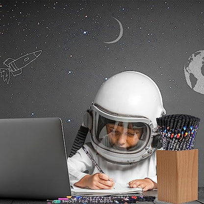 Kolewo4ever 100 Pieces Space Theme Pencils - Fun Astronaut Pencils with Matching Eraser for Classrooms, Student Reward, Space Party Favors