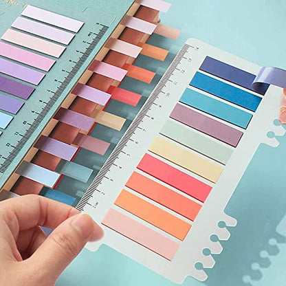2400 Pcs Morandi Sticky Tabs, 12 Sheets Sticky Index Tabs, Book Tabs, Page Markers, Colorful Book Annotating Tabs, Page Tabs, Sticky Flags, Transparent Sticky Note Tabs, File Index Tabs with Ruler - style: 2400pcs sticky tabs