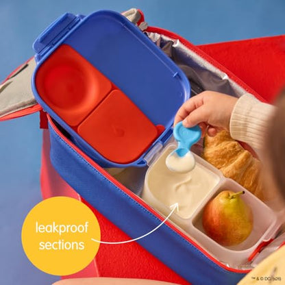 b.box Superman Mini Lunch Box Kids | 4.25 Cup Leak Proof Bento Box for Kids Ages 3+ | 3 Compartment Snack Containers, School Lunch Container, Dishwasher Safe, BPA-Free, PFAS-Free - color: Superman, size: 1-pack