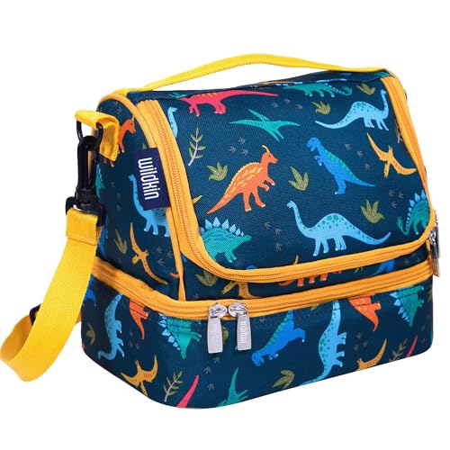Wildkin Two Compartment Lunch Bag, Jurassic Dinosaurs | Two-compartment, insulated lunch box — coordinates with matching Wildkin backpacks and water bottles - color: Jurassic Dinosaurs