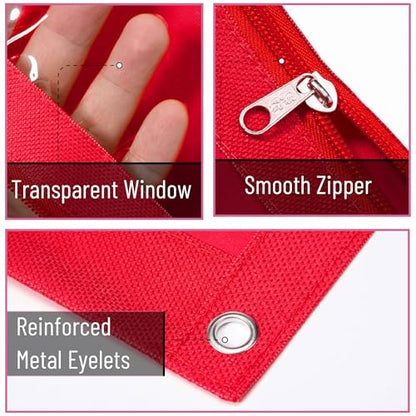 Mr. Pen- Pencil Pouch for 3 Ring Binder, 2 Pack, 10"x6.75", Smooth Zipper | Clear Window, Large Capacity Pencil Case with 3 Reinforced Grommets for School, Office, Supplies Storage | Clear Window, Large Capacity Pencil Case with 3 Reinforced Grommets for