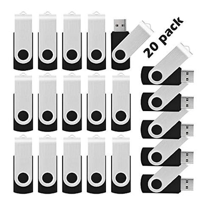 KOOTION 20pcs 32 GB USB Flash Drive 32gb Flash Drives Thumb Drive Memory Stick Swivel Pen Drive, Black - color: Black-20 Pack, size: 32GB 2.0