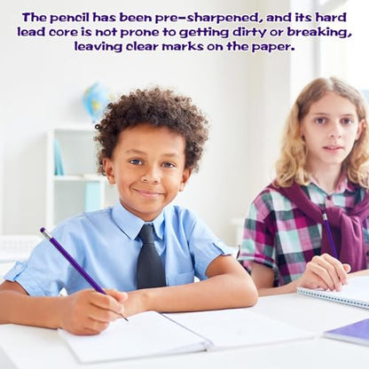 60 PCS Purple Pencils Bulk with Eraser, Pre-Sharpened HB Pencils for Writing & Drawing, School Supplies for Kids Homework, Tests, Art Crafts & Teacher Grading (Purple) - color: purple