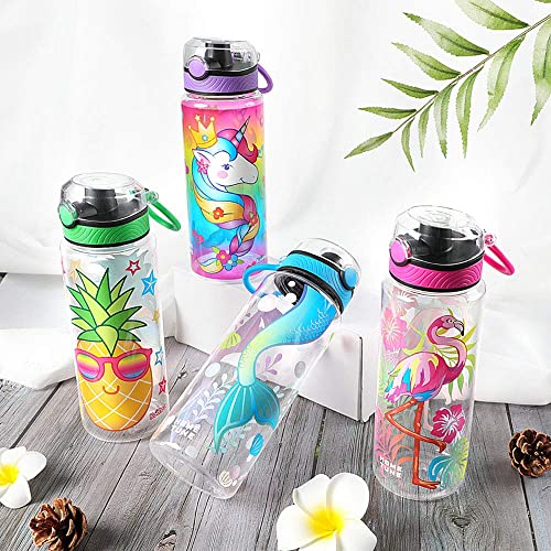 Cute Water Bottle for School Kids Girls, BPA FREE Tritan & Leak Proof & Easy Clean & Carry Handle, 23oz/ 680ml - Flamingo - color: Flamingo