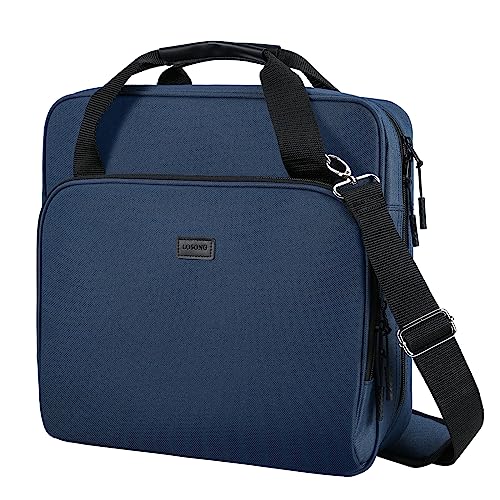 4 Inch 3 Ring Zipper Binder D-Ring with Strap & Multi-Pockets | Binder with Strap 700 Sheet Capacity for School and Office Binder Organizer, Compatible with 13-Inch MacBook/Table, Dark Blue - color: Dark Blue, size: 3Inch-D-ring