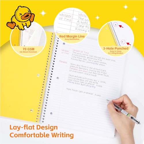 Comix Plastic Cover 3 Subject Notebook, Black, 150 Sheets | College Ruled, 3 Divider, Letter Size, Office/School/Home - color: Black