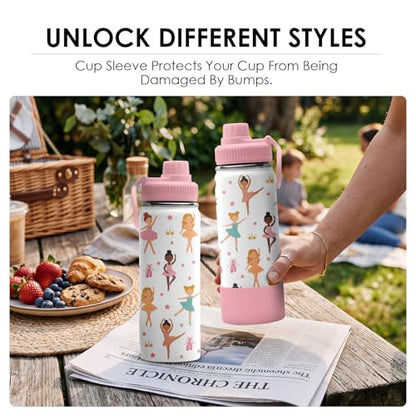 Ballerina Water Bottle for Girls | 18oz Stainless Steel Water Bottle | Ballerina Lovers Dance Recital Gift Insulated Cup | Pink Ballet Children Kids Toddlers Tumbler for School, Sports 1 Pcs - color: Dance
