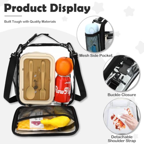 FlowFly Kids Lunch box Insulated Soft Bag Mini Cooler Back to School Thermal Meal Tote Kit for Girls, Boys, Clear - color: Clear