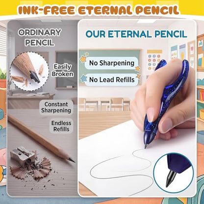 6 Pack Write Pencil, Learning Writing Infinite Pencil, NO-Sharpening Ergonomic Pencils for Kids &Arthritis, Corrects Writing Posture, Suitable for Home Office School Use