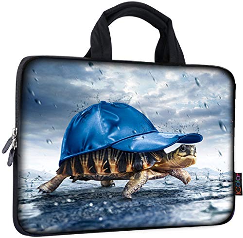 iColor 14 15 15.4 15.6 inch Laptop Bag Handle Chromebook Case Sleeve Computer Protect Pouch Holder Notebook Sleeve Neoprene Chromebook Cover Soft Carrying Travel Case Blue Sea Turtle ICB-24 - color: ICB-24
