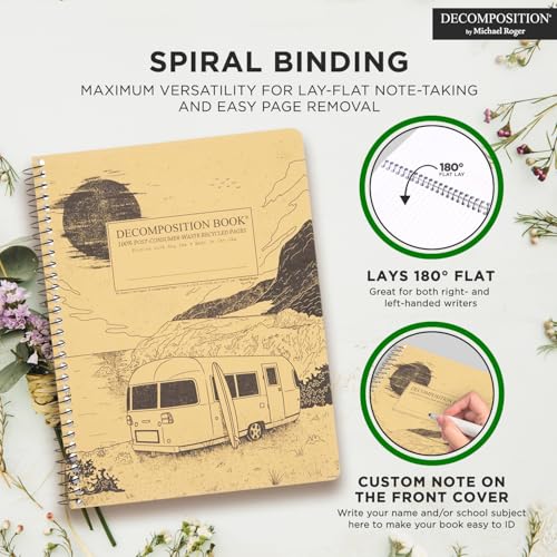 Decomposition Big Sur College Ruled Spiral Notebook - 9.75 x 7.5 Journal with 160 Lined Pages - 100% Recycled Paper - Notebooks for School Supplies, Home & Office - Made in USA - color: Big Sur, style: Spiral-bound