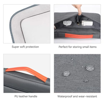 LANDICI 360°Laptop Sleeve Case 14 15 Inch Compatible with MacBook Air 15 M2/M3/M4 2022-2025, MacBook Pro 15, Hp chromebook 14, Waterproof Computer Bag Cover with Handle, Grey - color: Grey, size: 14-15 inch