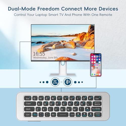iPazzPort Bluetooth Air Mouse Remote Keyboard, 2.4G Wireless Keyboard Combo Plug & Play Handheld Remote Control for Android TV Box, PC, HTPC, Smart TV, Projector