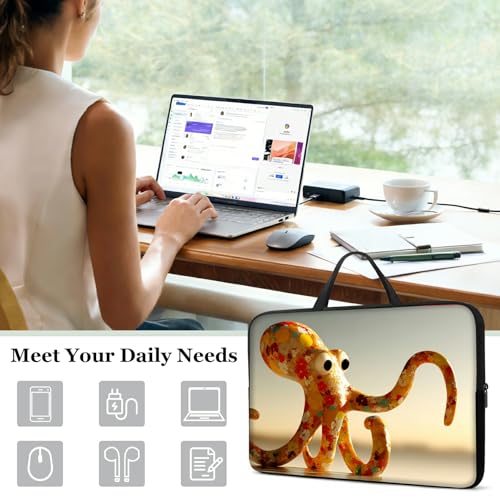 10" Laptop Sleeve with Handle, Art Octopus Water‑Resistant Tabet Carrying Case for 11 inch iPad 2025/11" iPad Air M3/ 11" iPad Pro M5 M4/ 11" Galaxy Tab S9 S8 / Lenovo Tab M11 - color: Art Octopus, size: 10-11 inch Devices