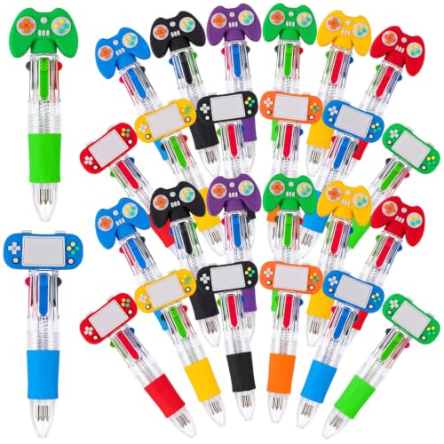 24 Pcs 4 in 1 Mini Video Game Ballpoint Pens Bulk for Kids | Retractable Ballpoint Pen 0.7mm for School Home Office Stationery or Fun Gifts for Children - style: VideoGameMulticolorPen24Pcs