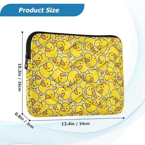 SLENDER Cute Laptop Sleeve - 13 inch DAZZLING YELLOW Duck Design Tablet Bag - Waterproof WOMEN'S/MEN'S Laptop Accessories - color: Cartoon Yellow Duck