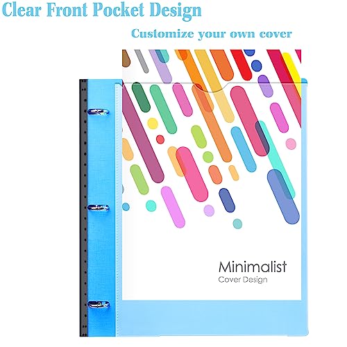 INFUN All-in-one Telescoping Binder Notebook, Refillable 3 Ring Notebook Binder with 1 plastic movable pocket folder,5 plastic subject dividers and graph paper and college ruled paper - Blue - color: Blue, size: 1 PCS