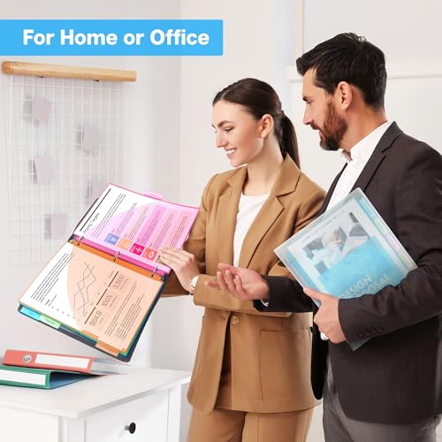 Dunwell 5-Tab Binder Pocket Dividers, Plastic Dividers with Two Pockets for 3-Ring Binder, Multicolor, Fits 8.5x11 Letter Size Documents, Insertable Tabs, 5 Subject Notebook Divider 3 Hole Punched - size: 1 Set (5 pcs), style: 2 Pockets