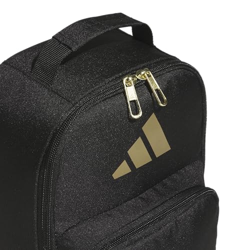 adidas Kids Santiago Lunch Bag for Girls & Boys – Insulated Cooler Lunchbox, 8L - color: 4.0/Black/ Gold Metallic