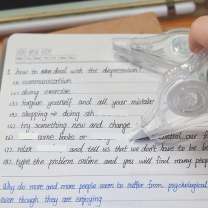 16 Pcs 39.4 Ft Clear Correction Tape, White Wrong Out Tape Roller Bulk for Noting, Teacher Supplies, School, Office