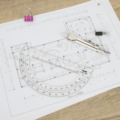 Mr. Pen- Compass and Protractor Set, Metal Math Compass with Refills, 6 Inch Protractor, Plastic Drawing Tool, Student Geometry Math Set for Students, School, Art, Drafting