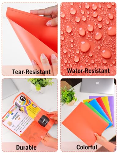 HABGP 18 Folders with Pockets and Prongs, 2 Pocket 3 Prong Folders with Business Card Holder, Plastic Heavy Duty File Folders for Documents Business Office School Supplies, 18 Pack 6 Bright Colors - size: 3 set (18 pcs)