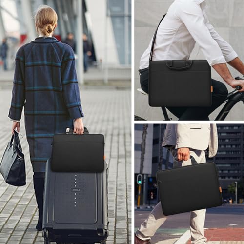 ZYB Waterproof Laptop Case 17-17.3 Inch Briefcase,Laptop Bag 17 17.3 Inch Sleeve Messenger with Shoulder Strap for 17 Inch Notebook Lenovo Dell HP ASUS Acer etc 17" Laptop Carrying Case Men-Black - size: 17-17.3 Inch