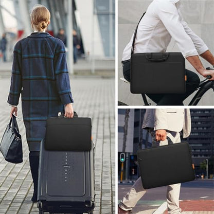 ZYB Waterproof Laptop Case 17-17.3 Inch Briefcase,Laptop Bag 17 17.3 Inch Sleeve Messenger with Shoulder Strap for 17 Inch Notebook Lenovo Dell HP ASUS Acer etc 17" Laptop Carrying Case Men-Black - size: 17-17.3 Inch