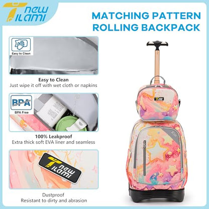 NEW TILAMI Kids Lunch Bag Double Insulated for tilami Rolling Backpack Girls Boys forTravel School Picnic, Lovely Stars - color: Lovely Stars