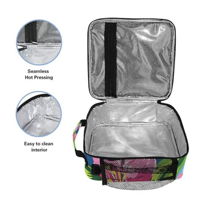 ALAZA Lily Pulitzer Mason Jars Lunch Box Insulated Lunch Bag Kids Cooler Tote Bag Freezable Shoulder Strap Lunchbox for Girls School Picnic - color: Multi888