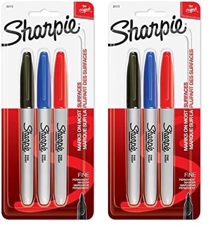 SHARPIE Permanent Markers, Fine Point (Pack of 2) - color: Assorted Colors, size: 3 Count (Pack of 2)