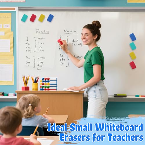 24Pcs Strong Magnetic Dry Erase Eraser, Classroom Must Haves, Rectangle | 4 Color Mini Whiteboard Eraser, Classroom Essentials for Kindergarten, Prek, Elementary, Office - style: Rectangle