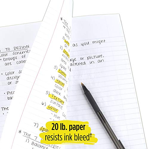Five Star Loose Leaf Paper, 3 Hole Punched, Reinforced Filler Paper, College Ruled, 11" x 8-1/2", 100 Sheets/Pack, 12 Pack (72855)