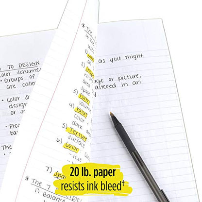Five Star Loose Leaf Paper, 3 Hole Punched, Reinforced Filler Paper, College Ruled, 11" x 8-1/2", 100 Sheets/Pack, 12 Pack (72855)
