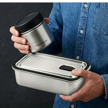 Modaniam 42 OZ Stainless Steel Bento Box, Stainless Steel Lunch Box Container For Adults, Lunch Containers, Salad Container - color: Silver: 42 OZ Lunch Box Set