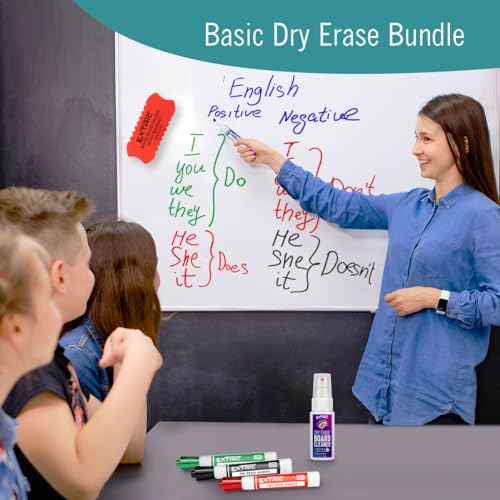 EXTRIC Dry Erase Markers with Eraser Chisel Tip 6 PK Whiteboard markers - style: Chisel Tip With Eraser