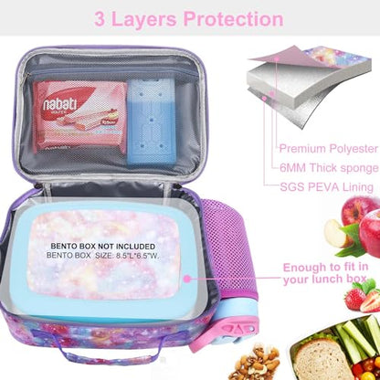 RHCPFOVR Kids Lunch Bag - Insulated Lunch Box for Boys Girls,Washable Lunch Bag and Reusable Toddler Leak-proof Lunchbox for School and Daycare - color: Galaxy