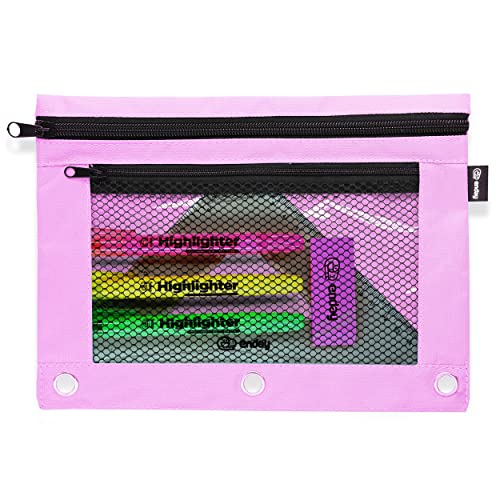 Enday Purple Pencil Pouch For 3 Ring Binder, Zippered Binder Pencil Pouches, 3 Ring Pencil Pouch for Binder, Pencil Case for Binder, Large Pencil Bags for School, Home, and Office - color: Purple, size: 1