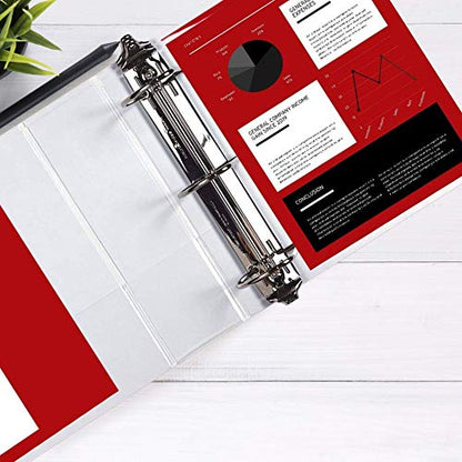 3 Ring Binder, Professional Angle D Ring 4 Inch, Presentation Folder for Standard Pages 8.5 x 11 with Pockets, Crystal Clear View White (4 Pack) - color: White, size: 4 Inch (4 Pack)