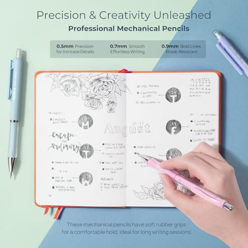 Nicpro 38PCS Aesthetic School Supplies, Pastel Mechanical Pencil Set 0.5, 0.7, 0.9 & 2.0 mm with 564PCS Lead Refills, Cute Mechanical Pencils for Girls Student Stationary Drawing Drafting - Pink Case - size: 38 PCS