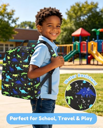 CAMTOP Backpack for Kids, Boys Girls Preschool Backpacks with Lunch Box Toddler Kindergarten School Bookbag Set (Dinosaur Blue Green) - color: Dinosaur Blue Green