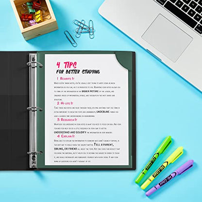 Avery Corner Lock Binder Pockets for 3 Ring Binders, Sage Green with Clear Front, for 8.5" x 11" Documents, Acid-Free and Archival-Safe, Binder Folders (24-Pack of 47836)