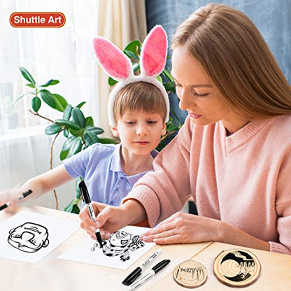 Shuttle Art 100 Pack Black Permanent Markers, Fine Point Permanent Marker Pens Set Perfect on Plastic, Wood, Stone, Metal and Glass for Doodling, Writing, Marking, Office School Supplies